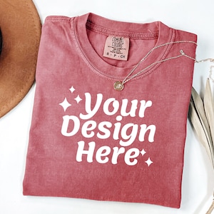 Crimson Comfort Colors 1717 Mockup Comfort Colors C1717 Mockup Comfort Colors Mockup Crimson Shirt Mockup 1717 Mockup