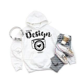 Gildan 18500 Mockup White Hoodie Mockup Hoodie Mockup Spring Mockup White Gildan Hoodie Mockup Sweatshirt Mockup Shirt Mockup