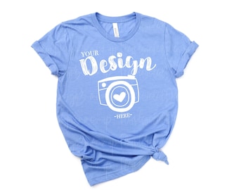 Bella Canvas 3001 Heather columbia blue Flat Lay Mockup, Mock Up, Mock Up, Flat Lay, Bella Canvas mock up,T-shirt Mockup