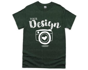 Gildan 5000 Forest Green TShirt Mockup,t-shirt mockup gildan Flat Lay Shirt Mock Up Modern Shirt Mockup