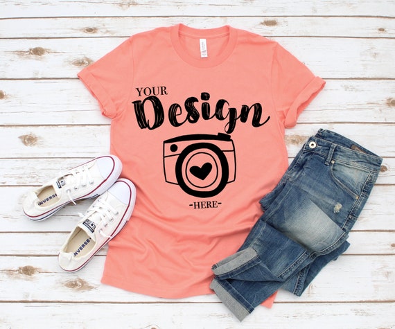 Bella Canvas T Shirt Mockup Sunset T Shirt Mock Up Flat Lay Etsy