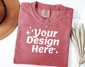 Crimson Comfort Colors 1717 Mockup Comfort Colors C1717 Mockup Comfort Colors Mockup Crimson Shirt Mockup 1717 Mockup