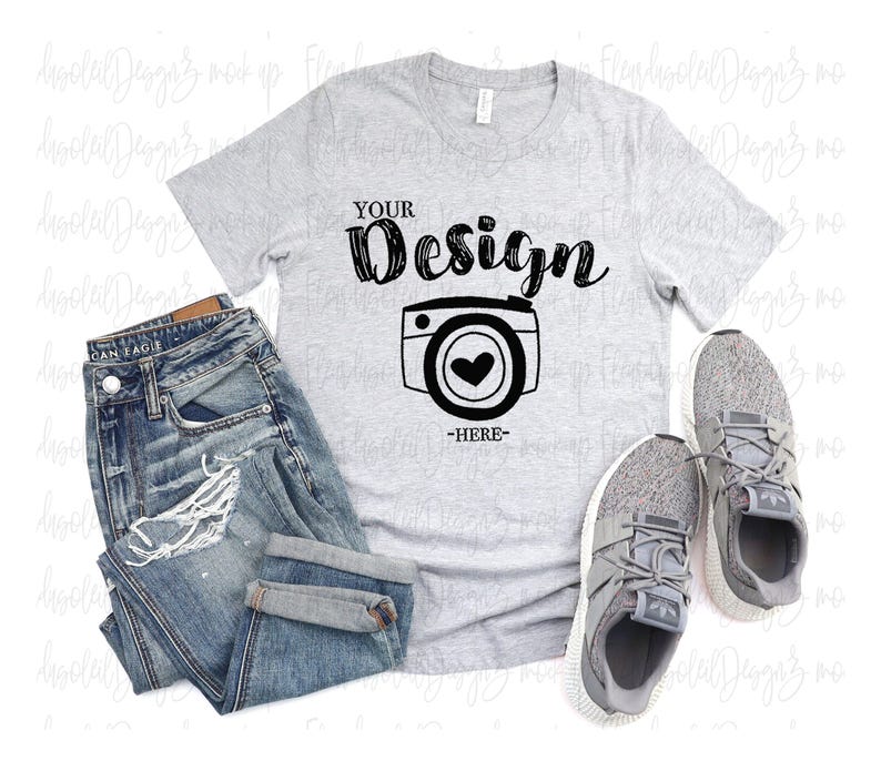 Mens Shirt Mockup | Flat Lay Bella Canvas 3001 Mockup | Bella and Canvas t-shirt Mockup | Fall Mockup | Male Styled Mockup | Man Shirts image 8