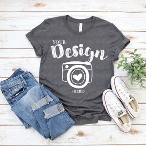 Bella Canvas Mockup | bella canvas 3001 Asphalt mockup | T-Shirt Mock Up | Mock Up | Flat Lay | Mock Up | bella canvas mockup