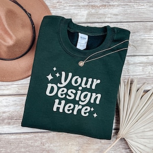 Gildan 18000 Sweatshirt Mockup Bundle | G180 Mockup Bundle | Fall Sweatshirt Mockups | Boho Crewneck Mockup Pack | 6 Real Photo Mockups image 6