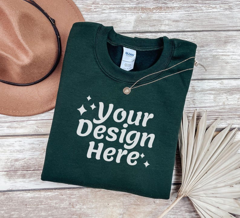 Gildan 18000 Sweatshirt Mockup Bundle | G180 Mockup Bundle | Fall Sweatshirt Mockups | Boho Crewneck Mockup Pack | 6 Real Photo Mockups image 6