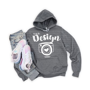Bella Canvas Hoodie Mockup 3719 Mockup 3719 deep heather Mockup | Bella Canvas White Hoodie Mockup Grey Hoodie Mockup