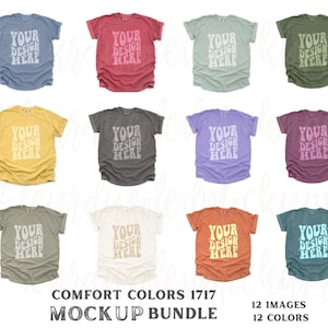 12 colores Comfort Colors 1717 Paquete de maquetas C1717 CC 1717 Paquete de maquetas de camiseta Neutral Simple Minimal Primavera Verano Camiseta Maquetas