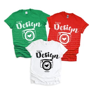 Gildan mockup family gildan 64000 mock up Trio Shirt Mock Up tshirt mockup xmas GILDAN mockup multiple