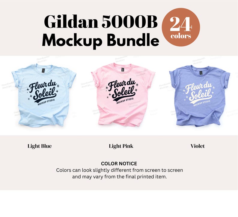 Gildan 5000B Mockup Bundle, Gildan 5000B Youth T-Shirt Mockup Bundle, White Background, Real Photo, Digital Download image 6