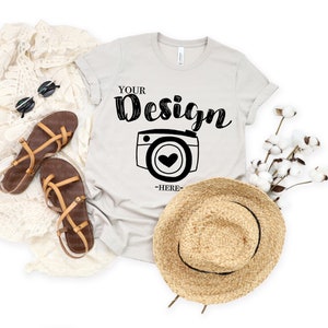 Bella Canvas 3001 Heather Dust , Flat Lay Mockup, Mock Up, Flat Lay, Mardi Gras Bella Canvas mock up,T-shirt Mockup,Unisex Tee Mockup