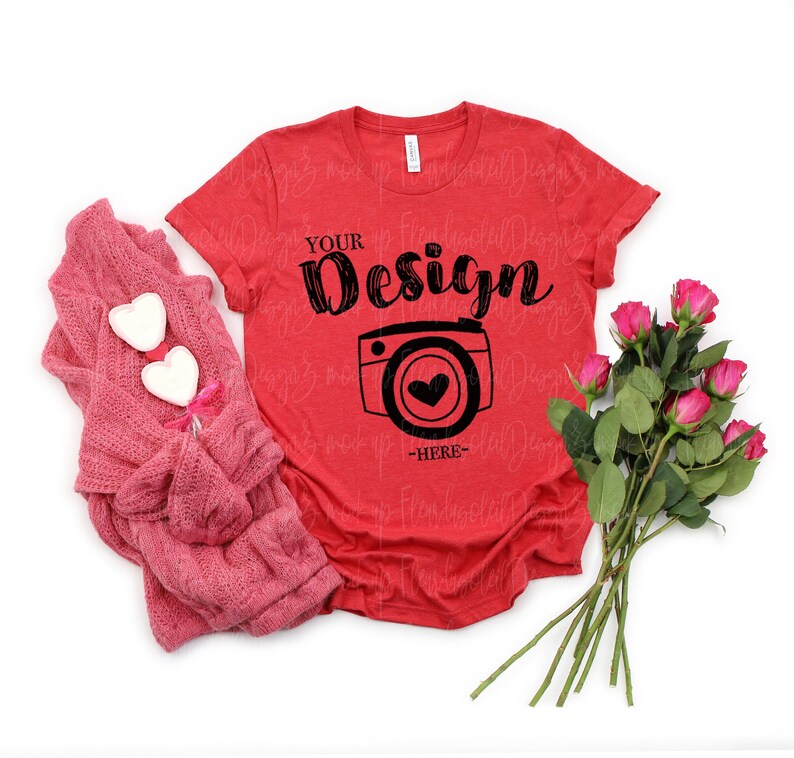 VALENTINES Mock Up BUNDLE| Valentines day Bundle 3001 Mockup | 3001 Mock Up | Bella Canvas Mockup Valentines | 3001 Valentines Mockup image 3