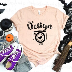 Bella Canvas 3001 Tshirt mockup bundle Halloween Bella Canvas 3001 HALLOWEEN Shirt Mock up Halloween 3001 Mockup Bundle image 8