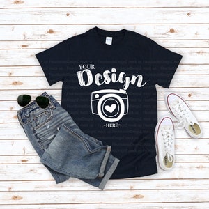 Gildan 5000 black Unisex TShirt Mockup,Flat Lay Shirt Mock Up,Modern Shirt Mockup,Fall mockup, t-shirt mockup gildan