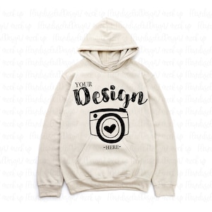Tag Less- Gildan 18500 Hooded Sweatshirt Brand Sand hoodie Mockup t-shirt mockup gildan Flat Lay Shirt Mock Up