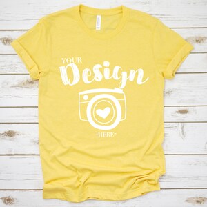 Heather Yellow Gold summer t shirt mockups bella canvas 3001 mockup bella canvas 3001 mockup t-shirt bella canvas t shirt mockup