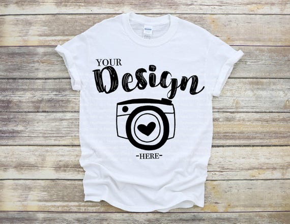 Gildan 5000 White T-Shirt Mockup, G500 White Tee Flat Lay Mockup, Real Product Photo, Neutral Minimal Shirt Mockup
