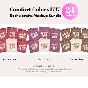 Comfort Colors 1717 Mockup Bundle | Bachelorette Group Shirt Mockup Set | Bridal Party Matching Tees | CC1717 Digital Mockups image 6