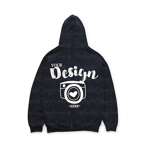 Back- Gildan 18500 Hooded Sweatshirt Brand black hoodie Mockup t-shirt mockup gildan Flat Lay Shirt Mock Up