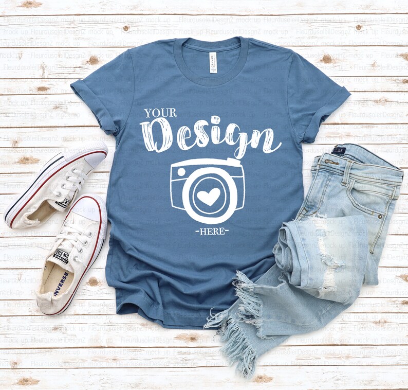 Bella Canvas Mockup 3001 Steel Blue Bella Canvas Mock up 3001 Etsy