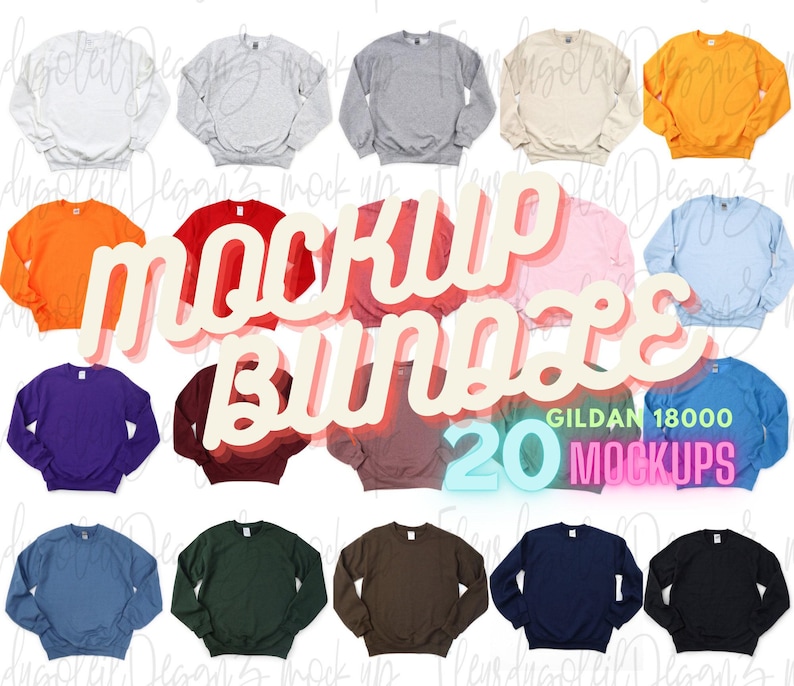 Gildan 18000 Shirt Mockup Bundle | G180 Mega Mockup Bundle | tshirt Mockup | Gildan 18000 Sweatshirt Mockup | Fall Mockup