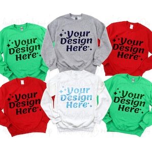 Gildan 18000 Crewneck Sweatshirt Mockup 18000 Mock Up Sweatshirt Mockup Family mockup Gildan 18000 Christmas mockup