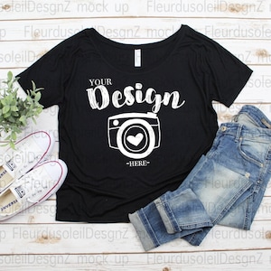Bella Canvas 8816 black T-shirt Mock Up Mock Up Flat Lay, Bella Canvas mock up t-shirt mockups fall bella canvas black mockup
