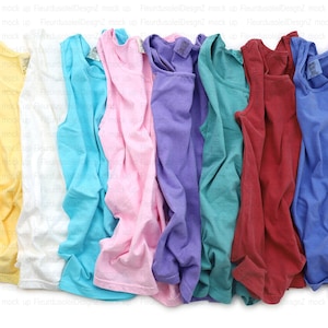 Comfort Colors 9360 Color chart Adult Heavyweight RS Tank Flat Lay color chart Tank Mock Up Mock Up tank color chart