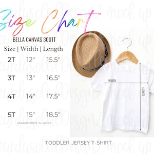 Bella Canvas 3001T Size Chart | Bella Canvas Size Chart Youth | Toddler Shirt Size Chart | 3001T Size Chart | Bella Canvas Size Guide