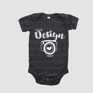 PNG - Bella Canvas 100B Dark Grey Heather Mockup | Bella Canvas 100B Baby Mockup | Bella Canvas Infant Bodysuit Mockup