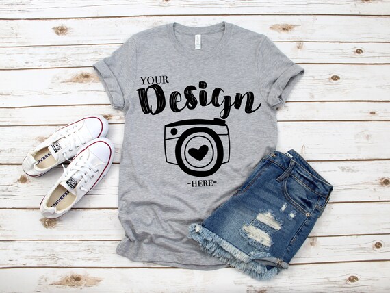 Bella Canvas Mockup Bella Canvas 3001 Athletic Heather Etsy