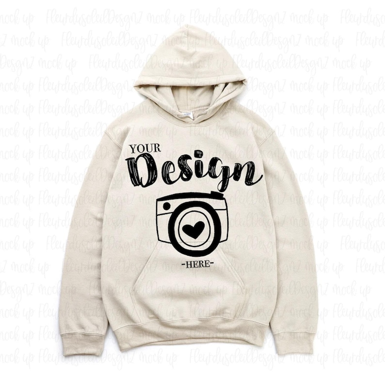 Gildan 18500 Hoodie Mockup Bundle | Flat Lay Sweatshirt Mockups | G185 Hooded Sweater | Simple White Background Mock image 4
