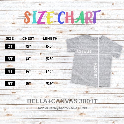 Bella Canvas 7503 Size Chart Bella Canvas Women s Etsy Israel