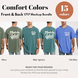 Comfort Colors 1717 Mockup-paket | Herr C1717 T-shirt-mockups fram och bak | Skjorta-mockup för riktig manlig modell | Enkelt och avslappnat estetiskt foto bild 4
