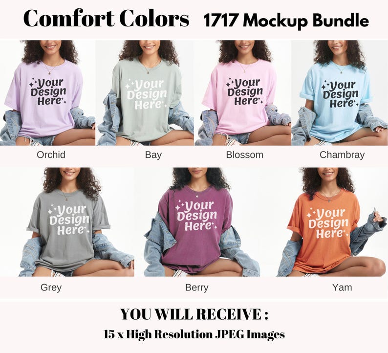 Comfort Colors 1717 Mockup Bundle Comfort Colors C1717 Tshirt Mockup Bundle CC 1717 T-Shirt Mock-up Bundle Real Model mockups image 4