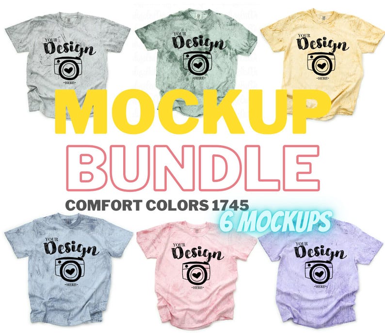 Comfort Colors 1745 bundle | cc1745 bundle Mockup | Comfort Color Mockup bundle | Tye Dye Tshirt Mockup bundle | Comfort Colors Color Blast