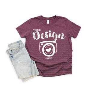 Bella and Canvas 3001Y tshirt Mockup | Youth Shirt Mockup | Blank Shirt Mockup | Summer Mockup | t shirt Mock up | 3001Y White Mockup image 5