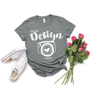 Valentine's Day Mock up tshirt mockup 3001 Bella Canvas 3001 Deep heather Unisex tshirt spring tshirt mockup bella canvas 3001 mockup