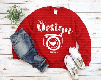 Gildan 18000 red Sweatshirt Red Sweatshirt Mockup 18000 Mock Up Christmas Sweatshirt Mockup winter Sweatshirt Mockup