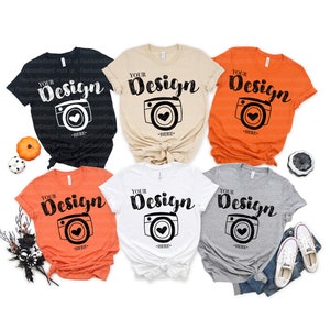 halloween mock up photo Family Blank White T-Shirt Bella Canvas 3001 Mock Up Family t-shirt mockup bella canvas group