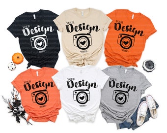 halloween mock up photo Family Blank White T-Shirt Bella Canvas 3001 Mock Up Family t-shirt mockup bella canvas group