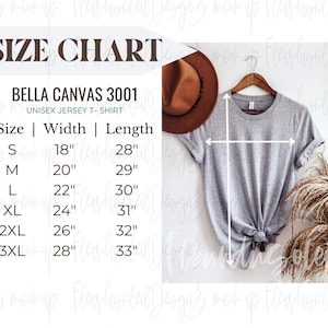 3001 TABLA DE TALLAS Bella Canvas 3001 Tabla de tallas Tabla de tallas Bella Canvas Tabla de tallas 3001 Bella Canvas 3001 Tabla de tallas para camisas