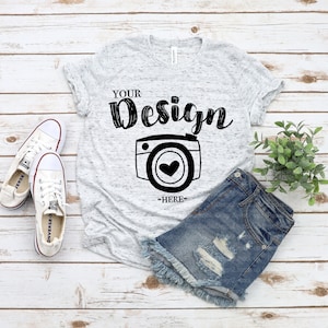 Bella Canvas Unisex Triblend 3413 White Fleck | Bella Canvas Mockup | T-Shirt Mock Up | Mock Up | Flat Lay | Mock Up