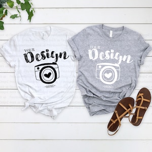 Family Blank bella canvas mockup Athletic Heather and white Mock Up Family Flat Lay friend mock up Couple bella canvas 3001 black mockup