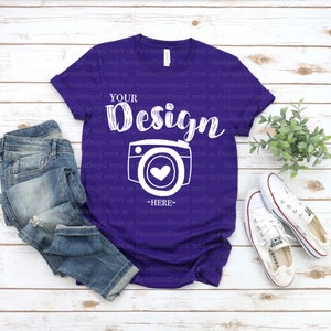 Bella Canvas 3001 Team Purple, Flat Lay Mockup, Mock Up, Flat Lay, Bella Canvas mock up, T-shirt Mockup bella canvas mockup Team Purple