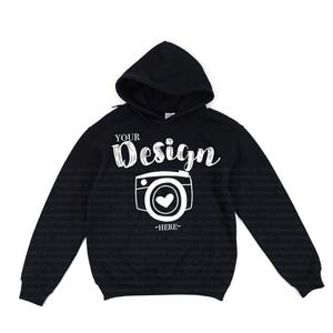 Gildan 18500 Hooded Sweatshirt Brand Black hoodie Mockup t-shirt mockup gildan Flat Lay Shirt Mock Up White Background