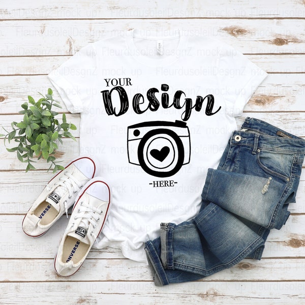 Summer T-shirt Mockup | Bella Canvas Mockup | Bella Canvas 3001 White Mockup | bella canvas mock ups