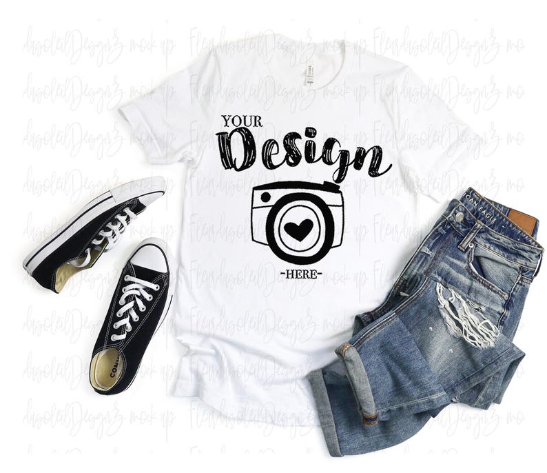 Mens Shirt Mockup | Flat Lay Bella Canvas 3001 Mockup | Bella and Canvas t-shirt Mockup | Fall Mockup | Male Styled Mockup | Man Shirts image 6