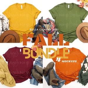 Fall Tshirt Mockup | Fall Mock Up | Fall Bundle 3001 Mockup | Thanksgiving Mock Up | Bella Canvas Mockup