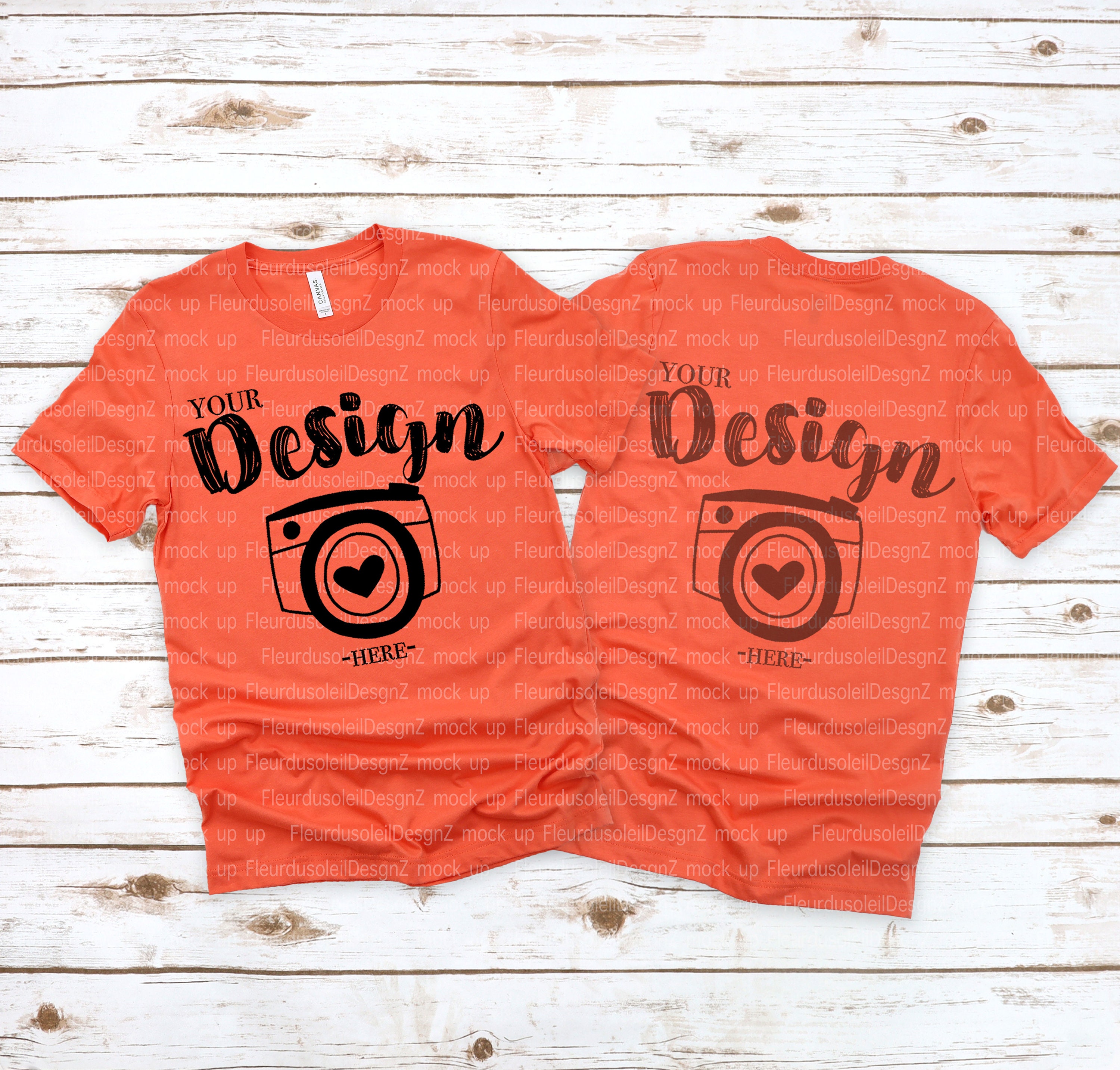 Bella Canvas 3001 Coral Tshirt Mockup 